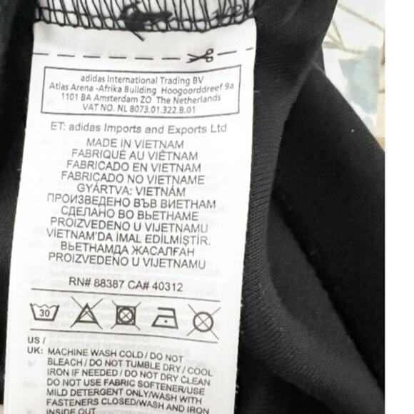 Adidas Sweatshirt Women's Sz L Black  Gray Gunmetal Letters Crewneck Zip Back - Picture 11 of 14